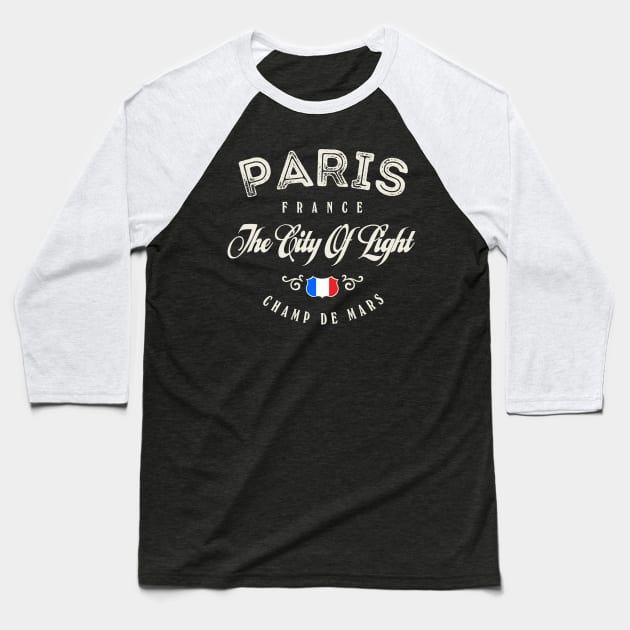 Paris France Vintage Baseball T-Shirt by Designkix